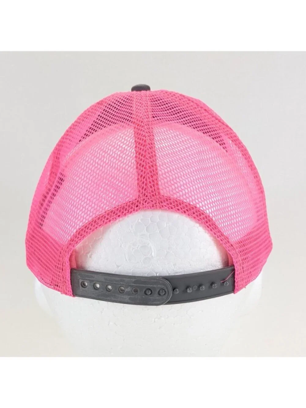 John Deere Womens Trucker Hat Pink Gray Embroidered Logo Mesh Back Cap